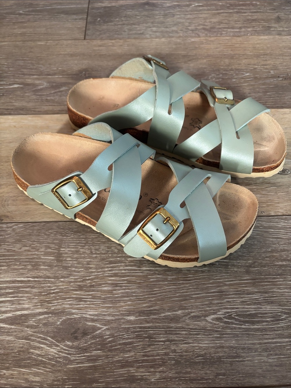 Papillio Iridescent Green Birkenstock Buckle Sandals - Women